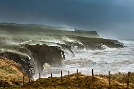 Waves battering Cliffs